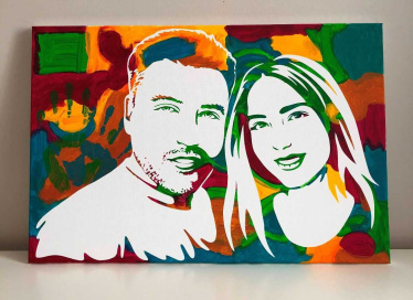 Портрет в стиле поп-арт на холсте с фотографии 60х80